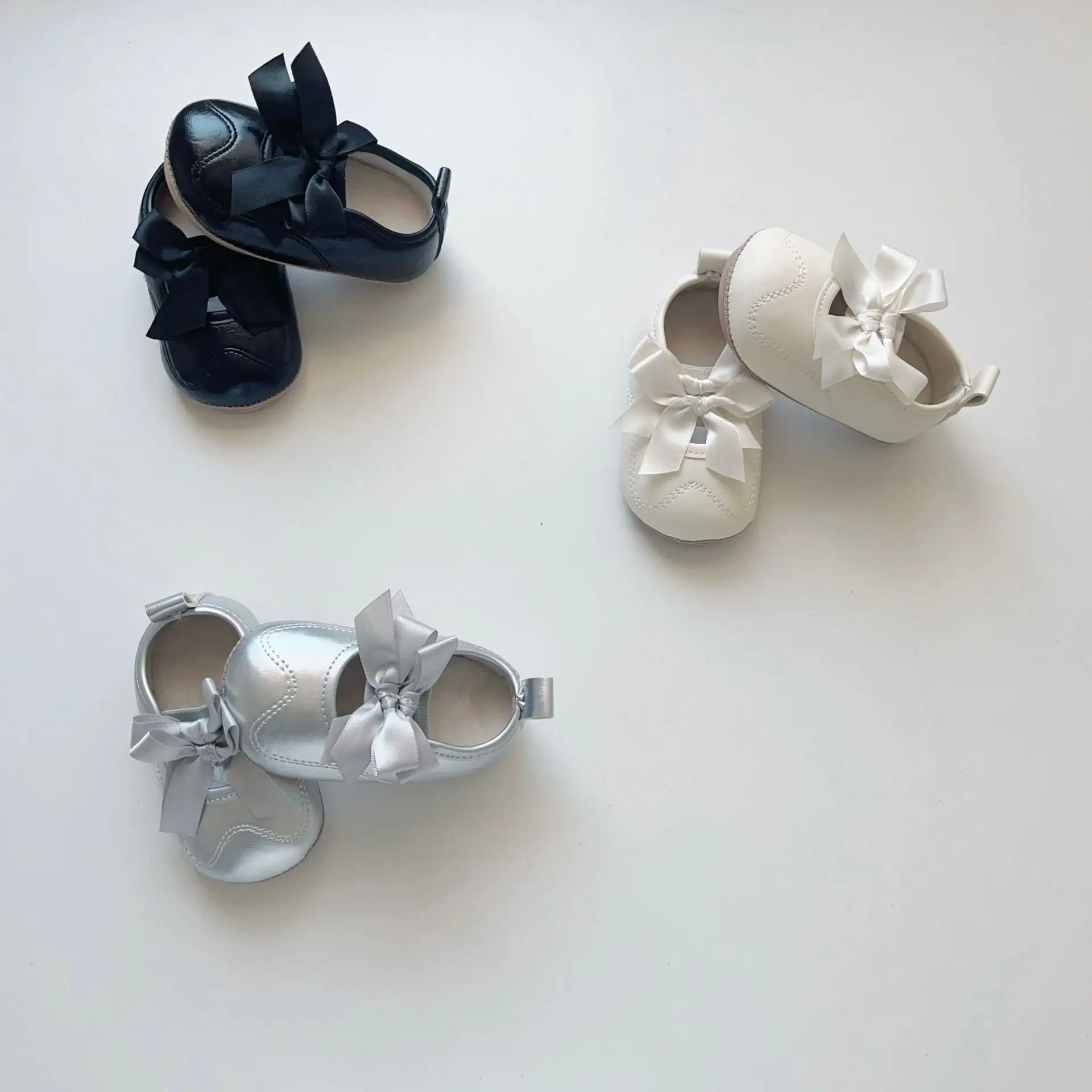 Winter Bowknot Baby Shoes Silver Warm Rubber Sole — feature 19