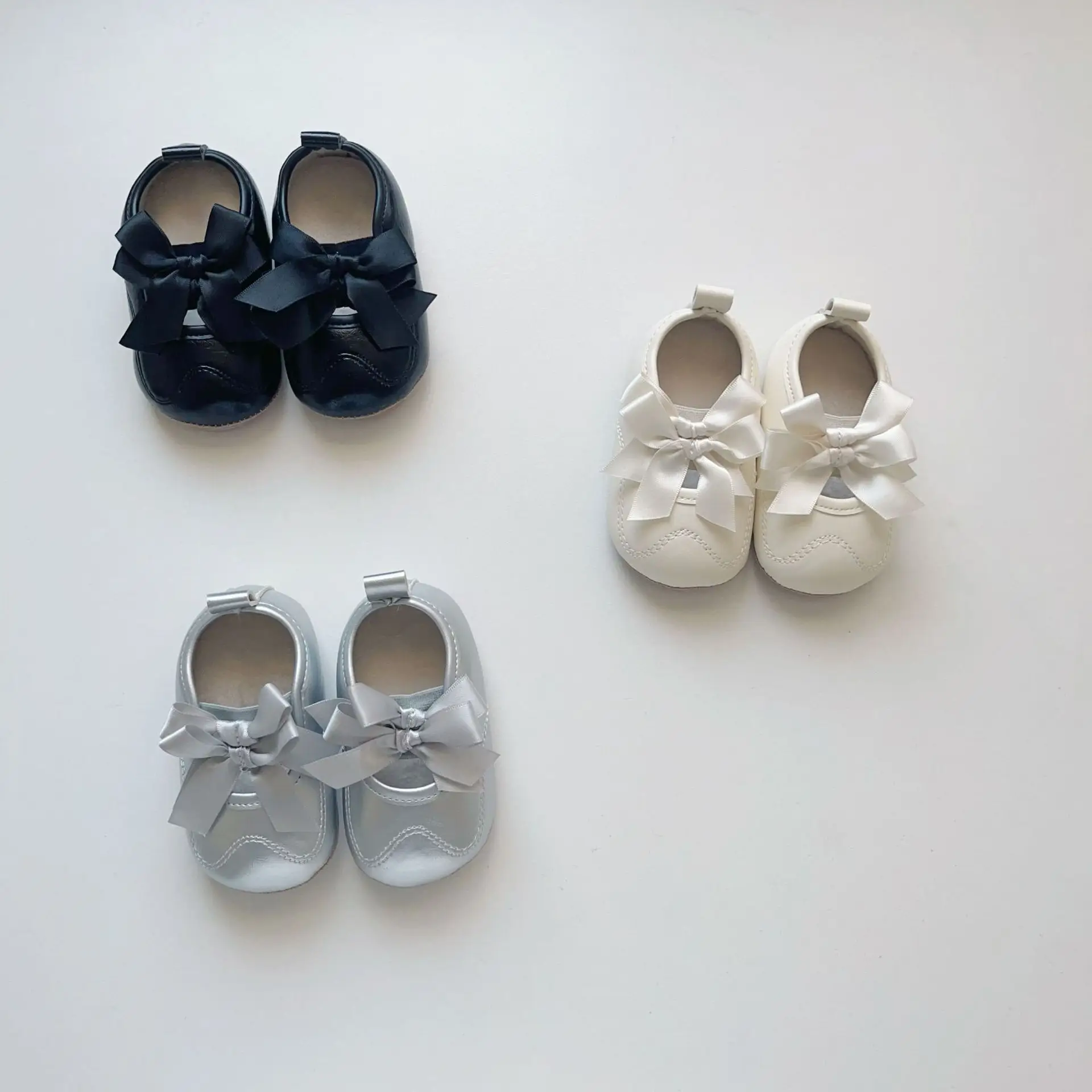 Winter Bowknot Baby Shoes Silver Warm Rubber Sole — feature 20