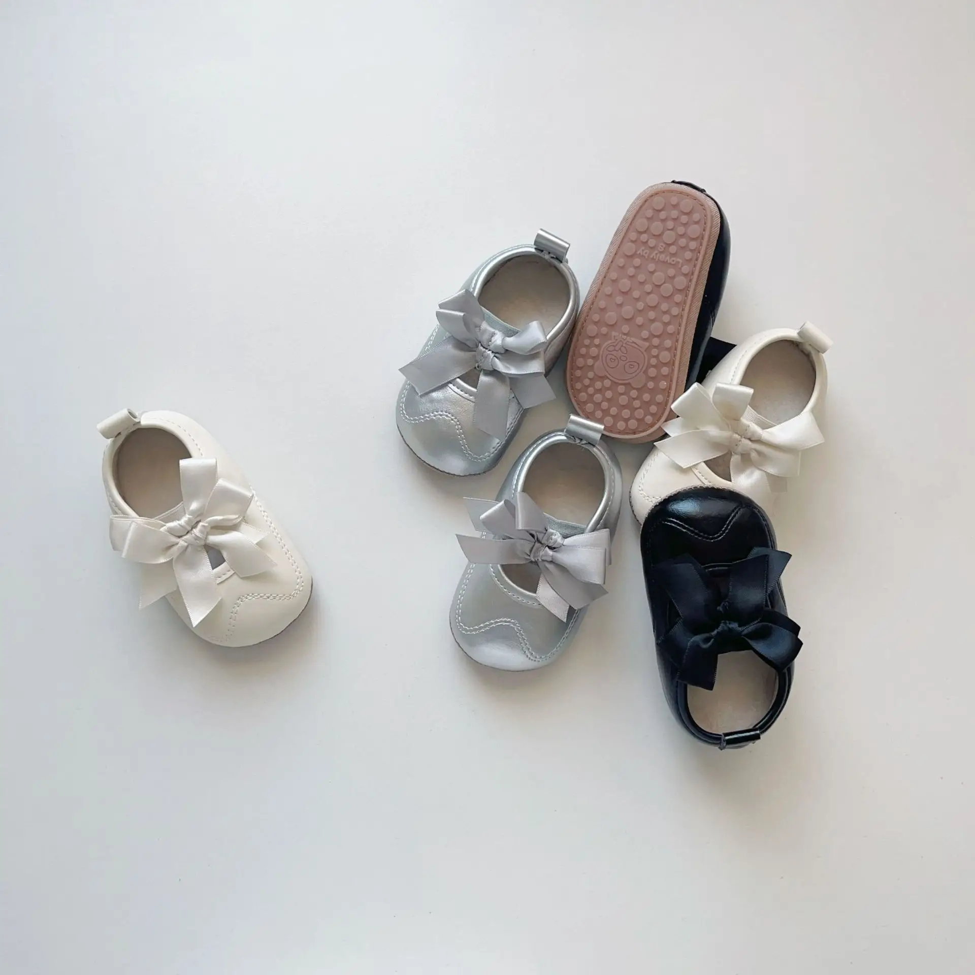 Winter Bowknot Baby Shoes Silver Warm Rubber Sole — feature 21