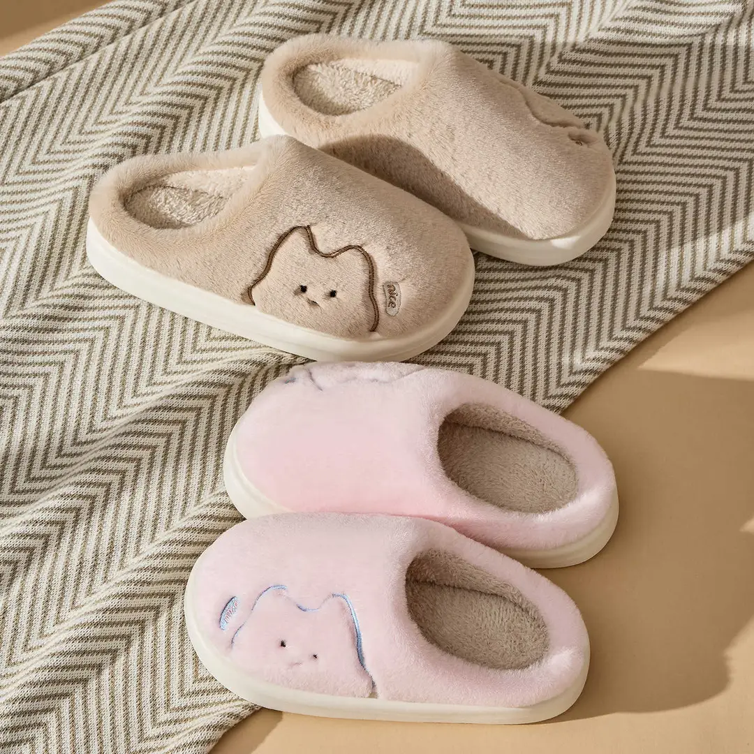 Cotton Slippers for Women Winter 2025 New Indoor Home Warm Plush Slippers Comfortable Home Men Autumn and Winter - Image 5