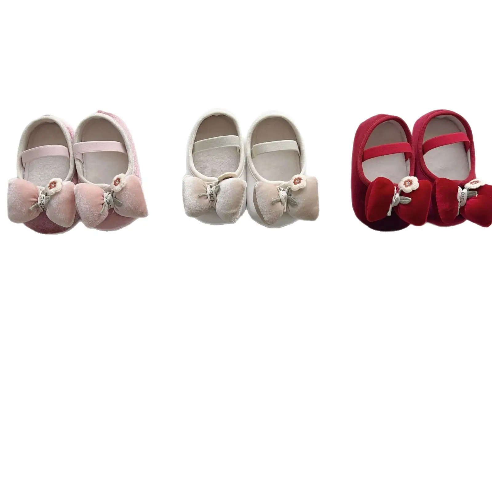 Winter Korean Bubble Bow Baby Shoes Fleece Lined Small
