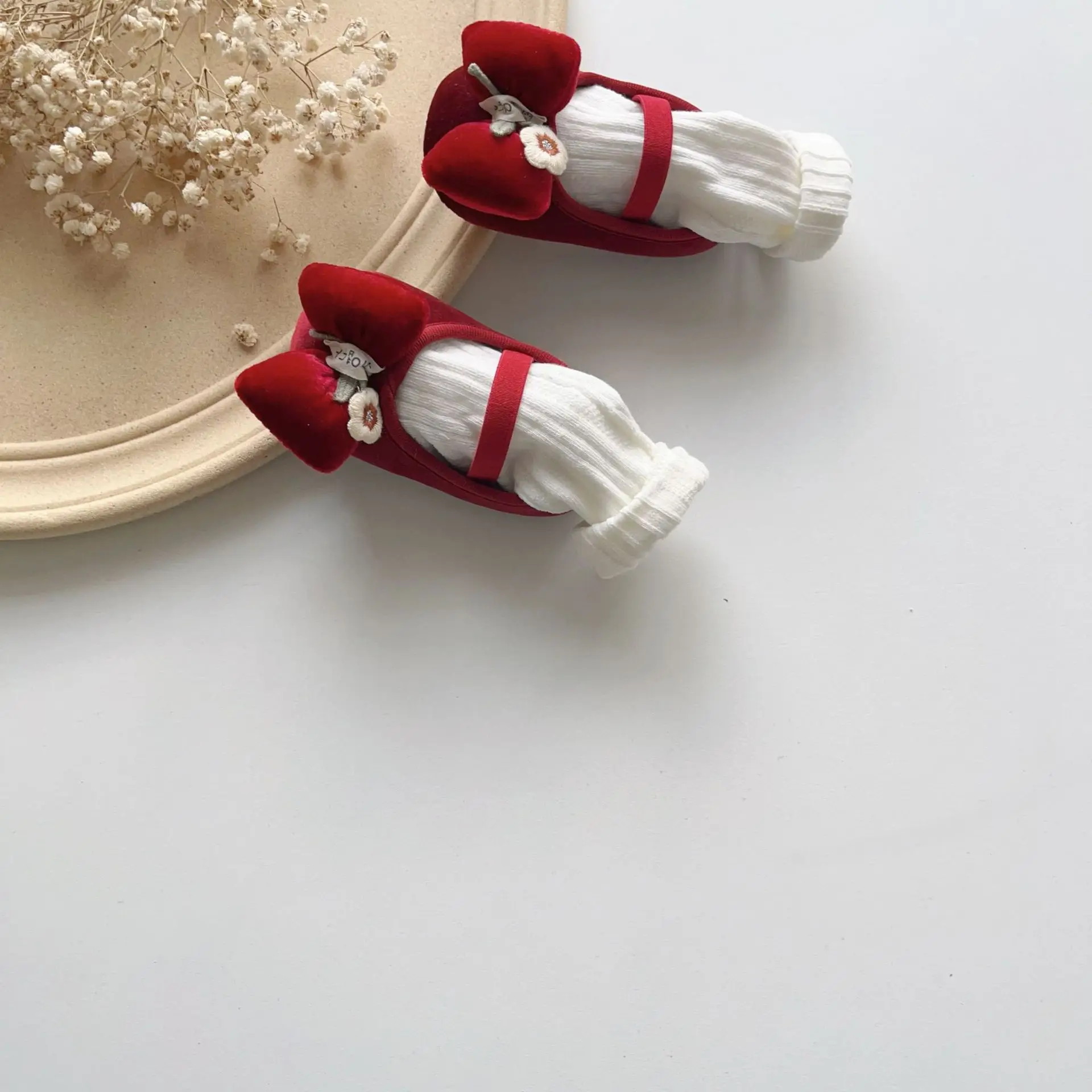 Winter Korean Bubble Bow Baby Shoes Fleece Lined Small — feature 16