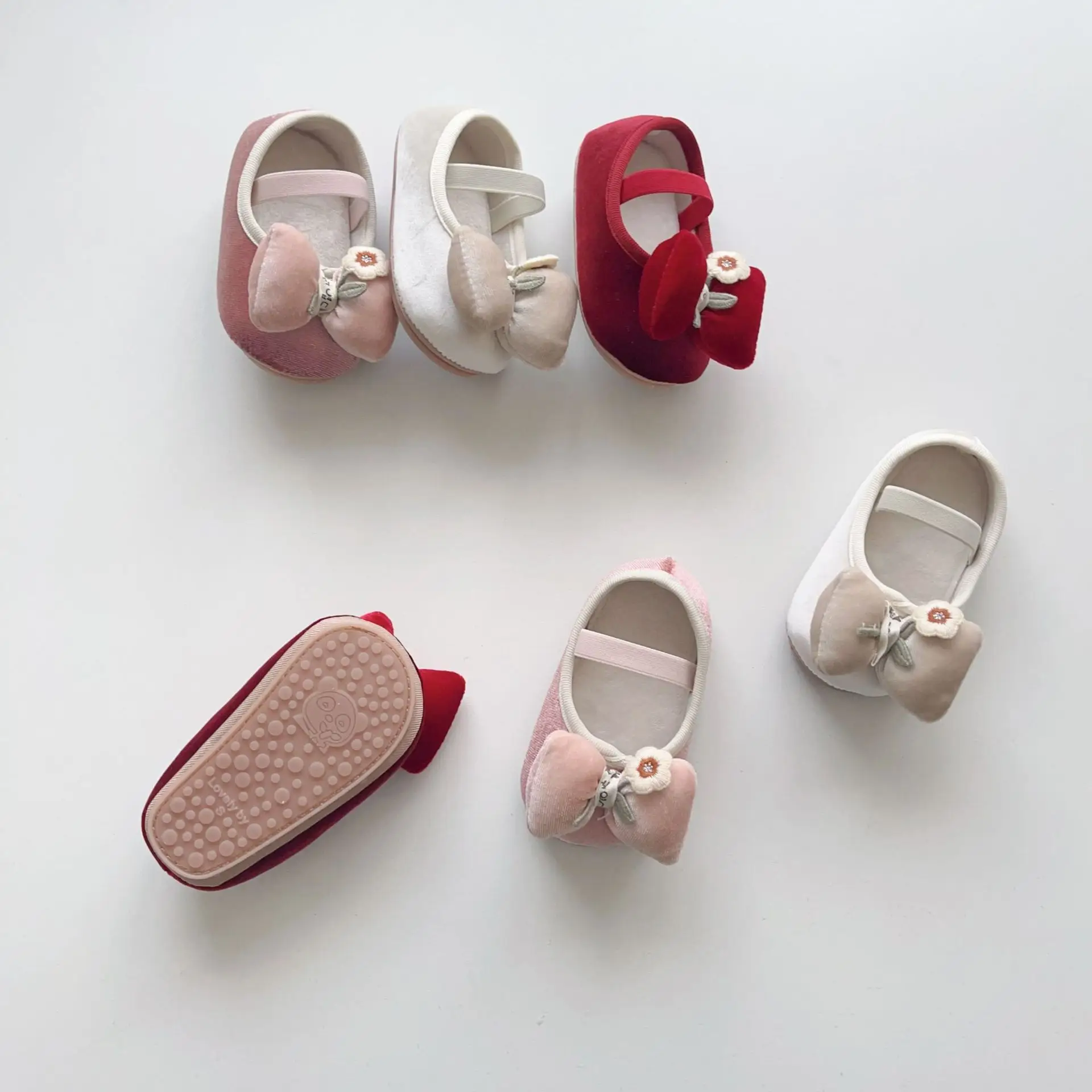 Winter Korean Bubble Bow Baby Shoes Fleece Lined Small — feature 20