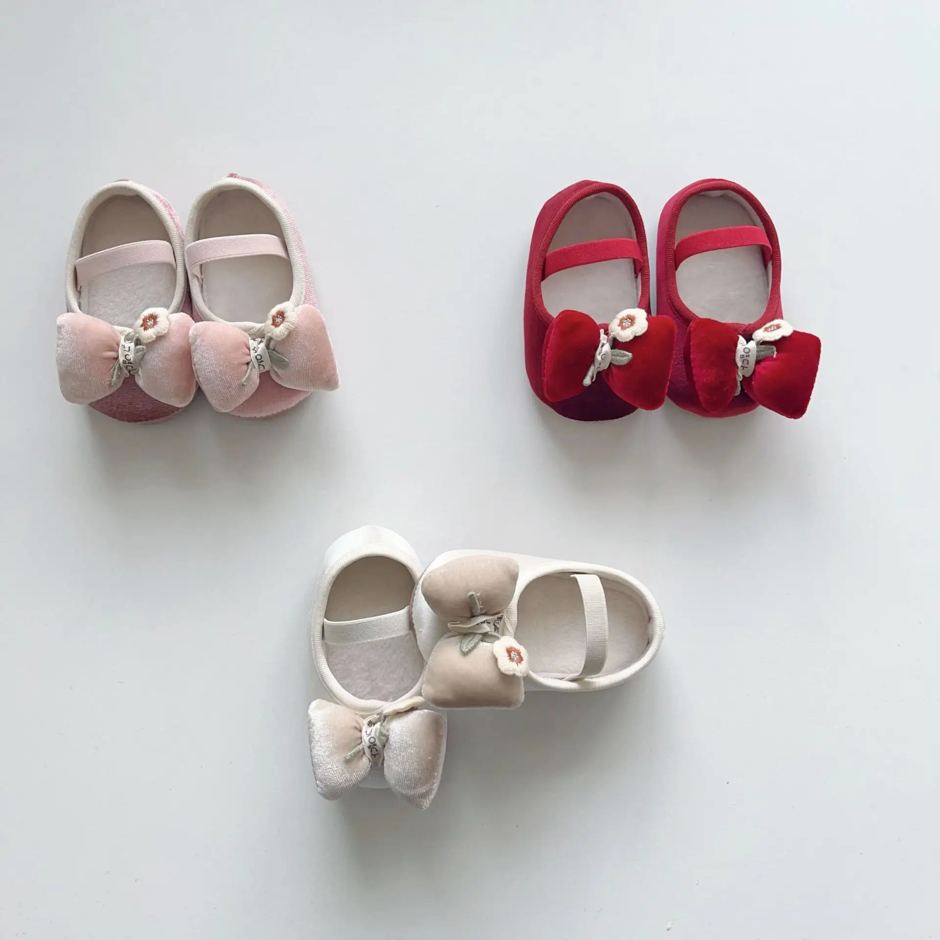 Winter Korean Bubble Bow Baby Shoes Fleece Lined Small — feature 3