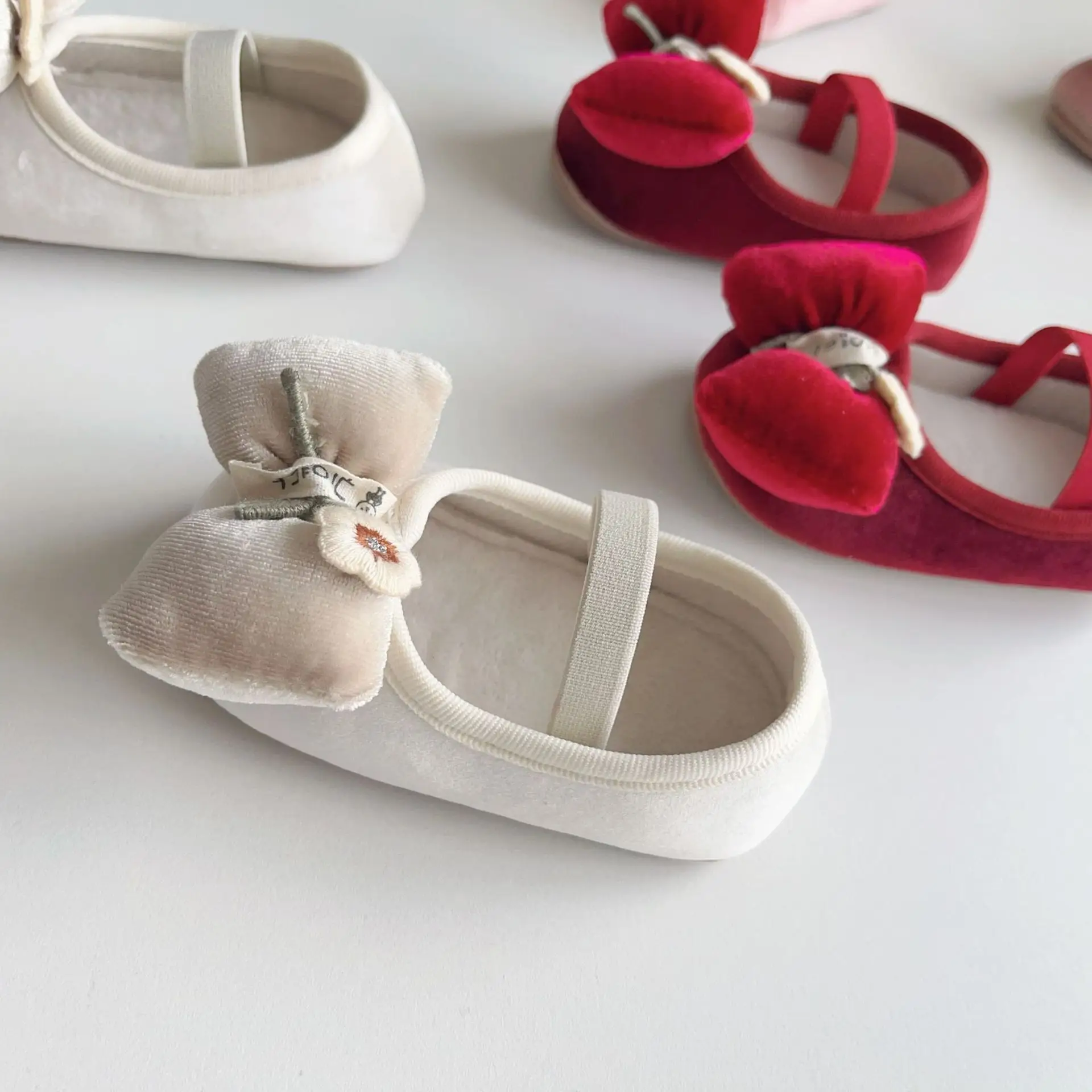 Winter Korean Bubble Bow Baby Shoes Fleece Lined Small — feature 9
