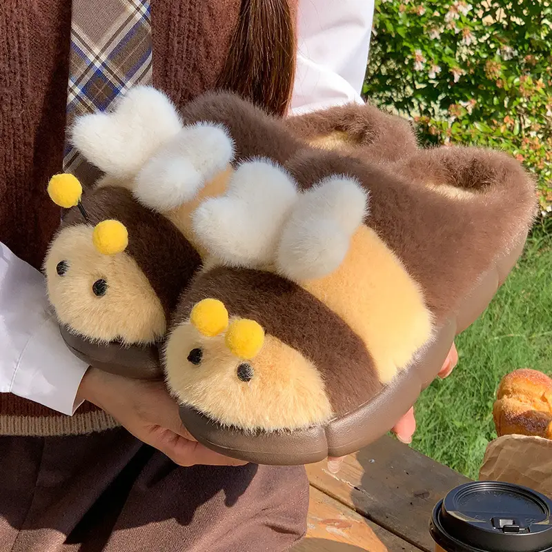 Cute Furry Women's Slippers Brown 2025 - Image 2