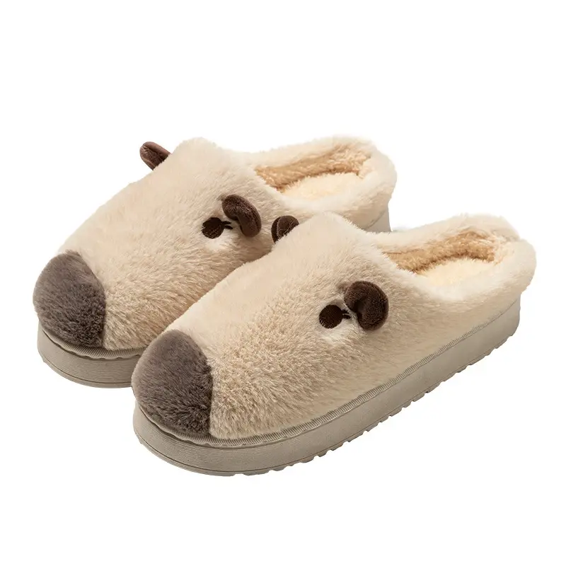 Women Warm Plush Cotton Slippers Autumn Winter Indoor Non-Slip - Image 7