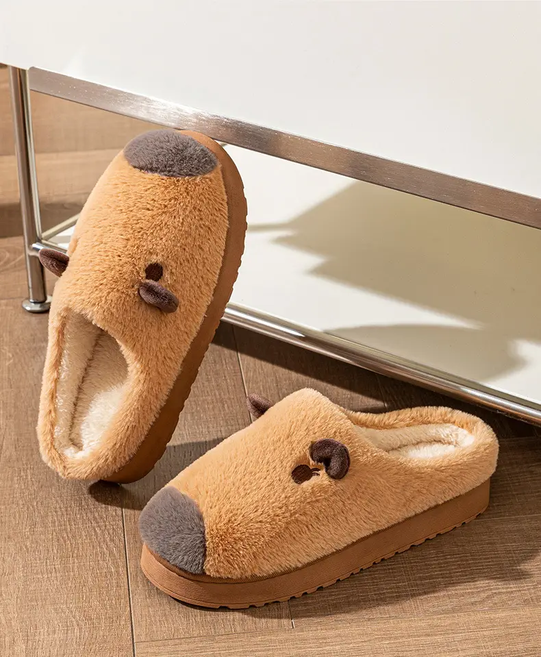 Women Warm Plush Cotton Slippers Autumn Winter Indoor Non-Slip — feature 10