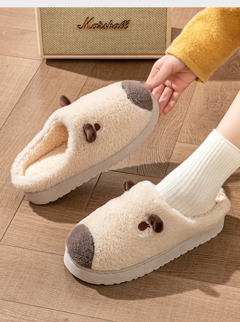 Women Warm Plush Cotton Slippers Autumn Winter Indoor Non-Slip — feature 13