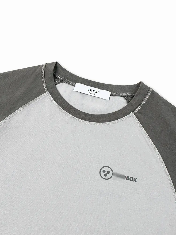 Kids Raglan Sleeve T-Shirt Dark Grey Spring Cotton - Image 5