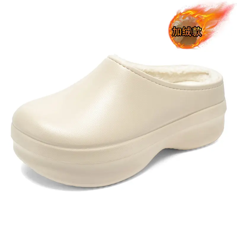 Baotou Cotton Slippers Men's Autumn and Winter New Outdoor Waterproof, Anti-Fouling, Oil-Proof, Warm and Velvet Outer Wear Heightening Couple Slippers - Image 7