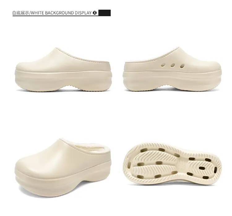 Baotou Cotton Slippers Men's Autumn and Winter New Outdoor Waterproof, Anti-Fouling, Oil-Proof, Warm and Velvet Outer Wear Heightening Couple Slippers — feature 20