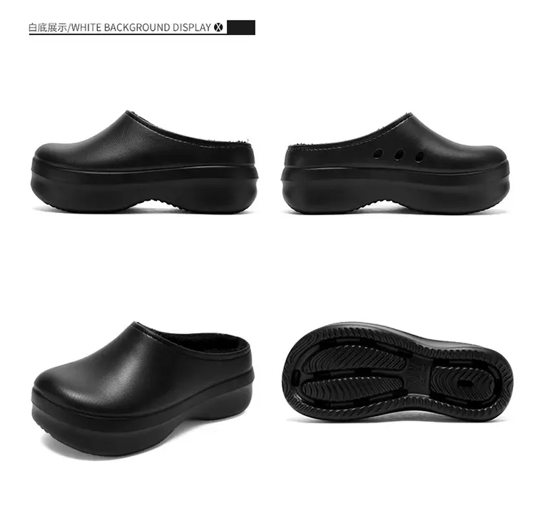 Baotou Cotton Slippers Men's Autumn and Winter New Outdoor Waterproof, Anti-Fouling, Oil-Proof, Warm and Velvet Outer Wear Heightening Couple Slippers — feature 21