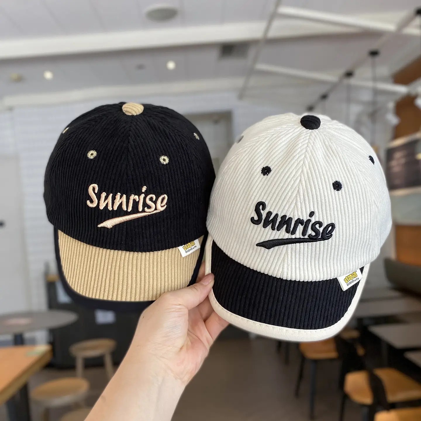 Children's Sunrise Beige Knitted Cap with Letter Design - Image 7