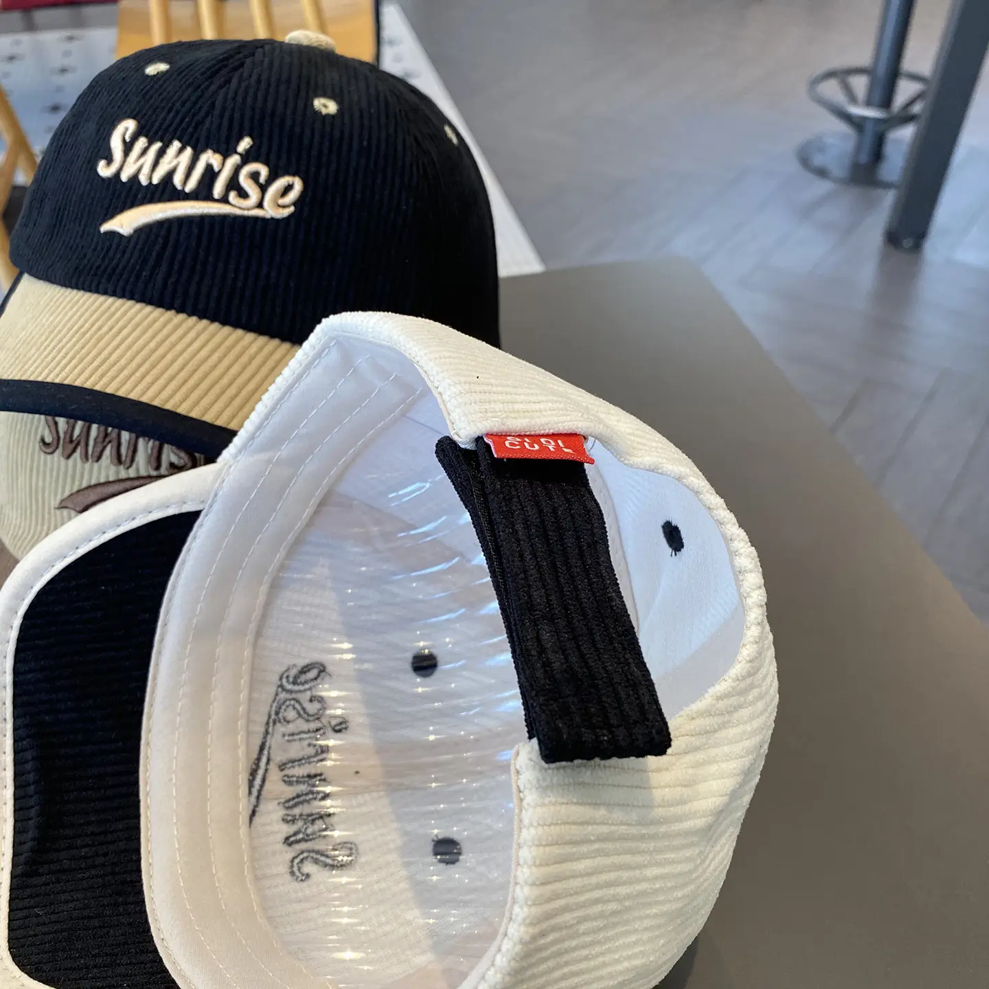 Children's Sunrise Beige Knitted Cap with Letter Design — feature 3
