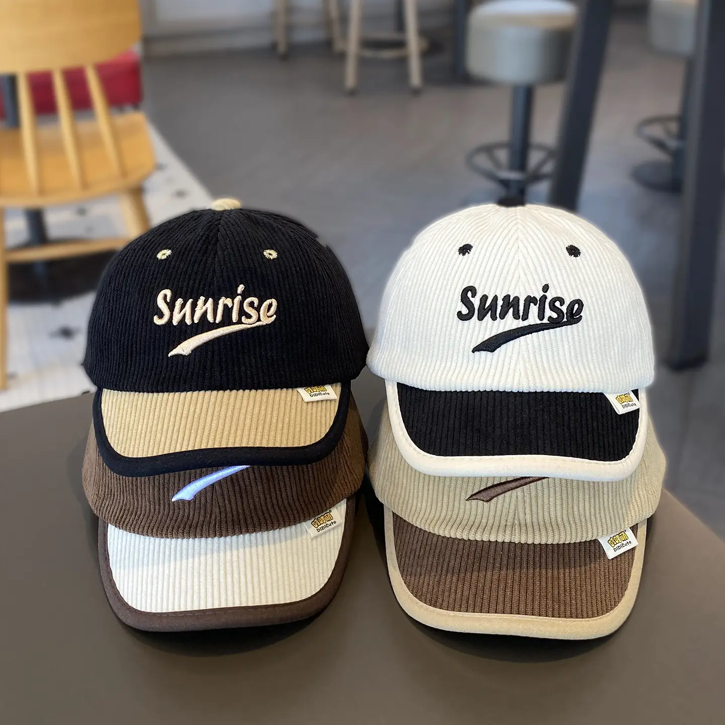 Children's Sunrise Beige Knitted Cap with Letter Design — feature 5