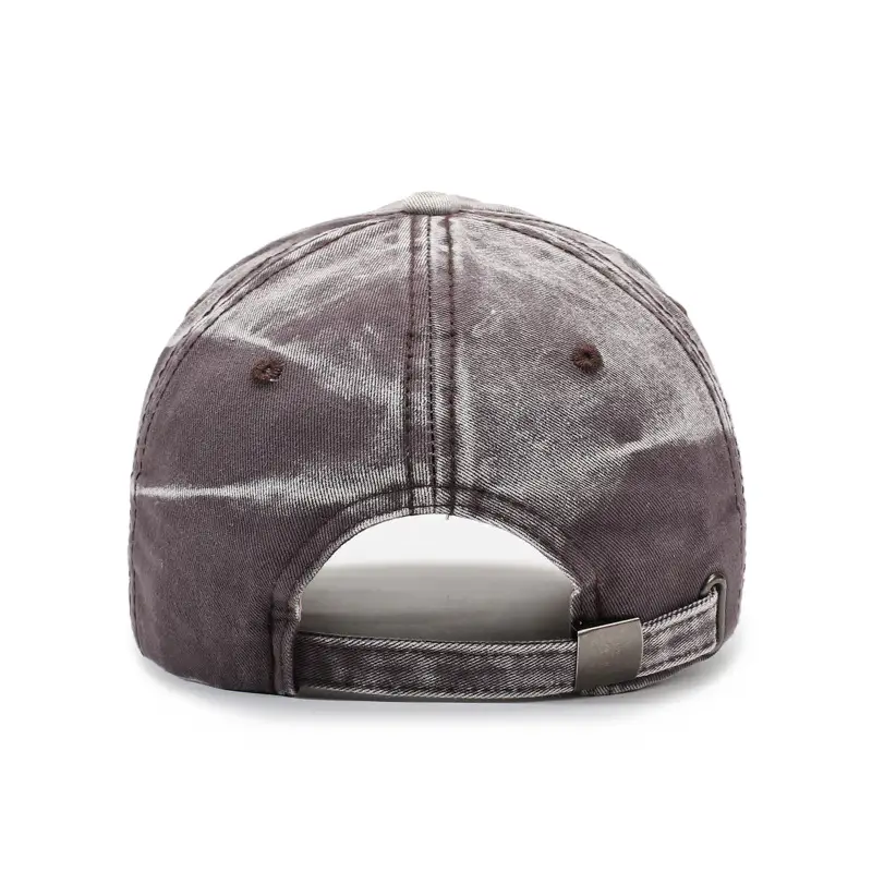 Unisex Distressed Grey Cap with Letter Embroidery - Image 8