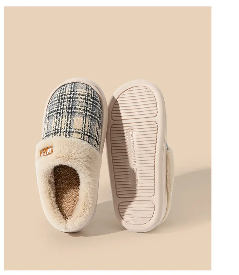 Thick-Soled Cotton Slippers for Women Autumn and Winter 2025 New Indoor Home Household Warm Plush Couple Cotton Slippers for Men — feature 11