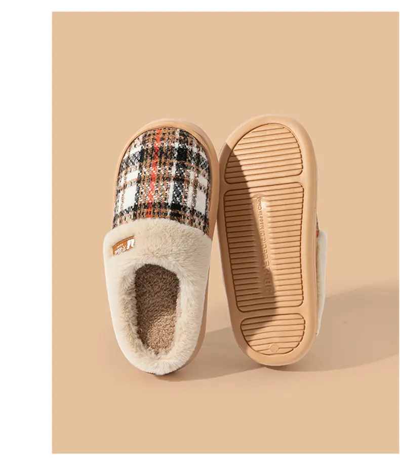 Thick-Soled Cotton Slippers for Women Autumn and Winter 2025 New Indoor Home Household Warm Plush Couple Cotton Slippers for Men — feature 12