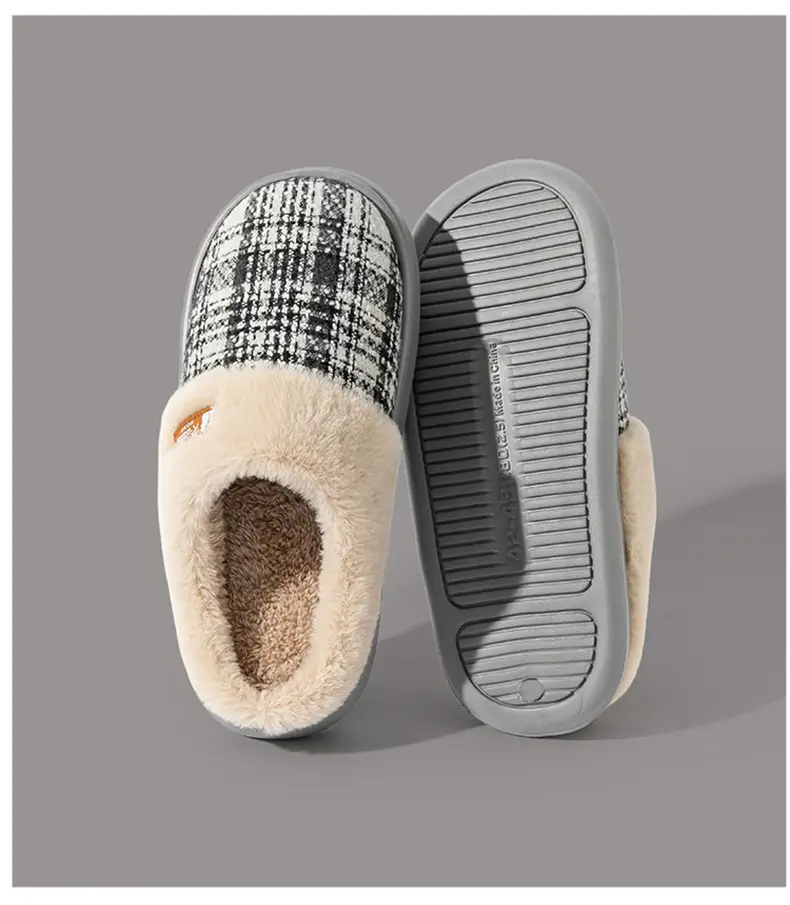 Thick-Soled Cotton Slippers for Women Autumn and Winter 2025 New Indoor Home Household Warm Plush Couple Cotton Slippers for Men — feature 13