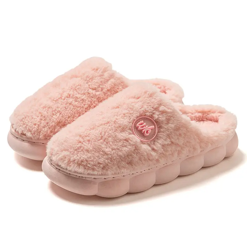 Furry Cotton Slippers Women Winter Warm Gray - Image 10