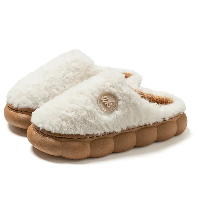 Furry Cotton Slippers Women Winter Warm Gray - Image 2