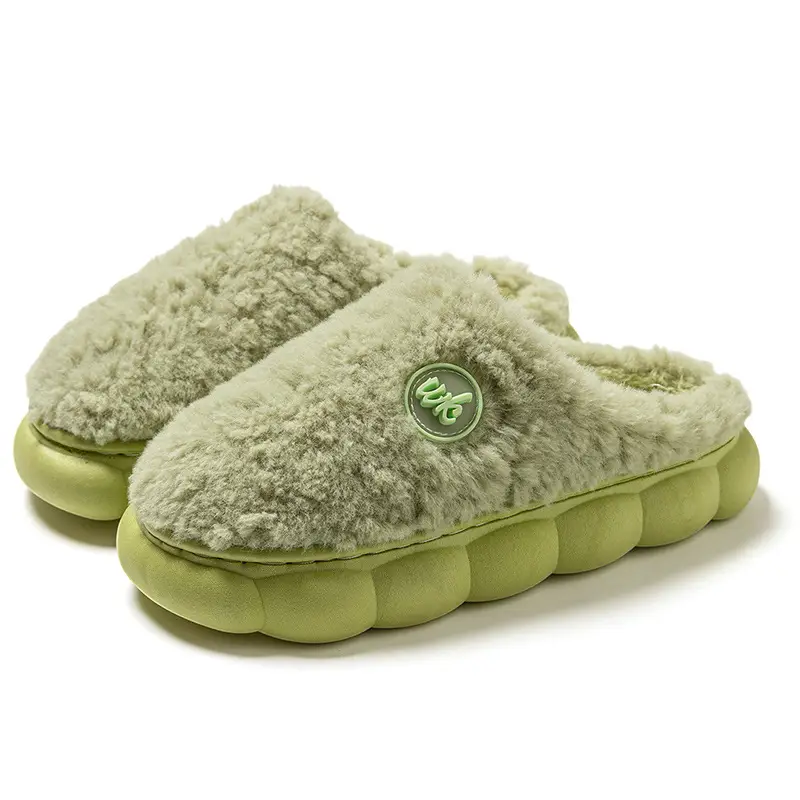 Furry Cotton Slippers Women Winter Warm Gray - Image 3