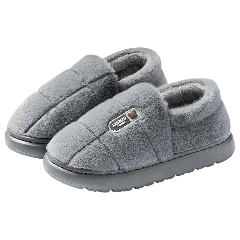 All-Inclusive Men's Large Size Cotton Slippers 2025 Autumn and Winter Non-Slip Outer Wear Non-Slip Thick-Soled Plush Warm Cotton Slippers for Men - Image 18