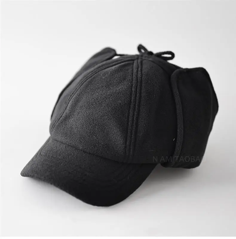Warm Black Fleece Baseball Cap for Men Women — feature 1
