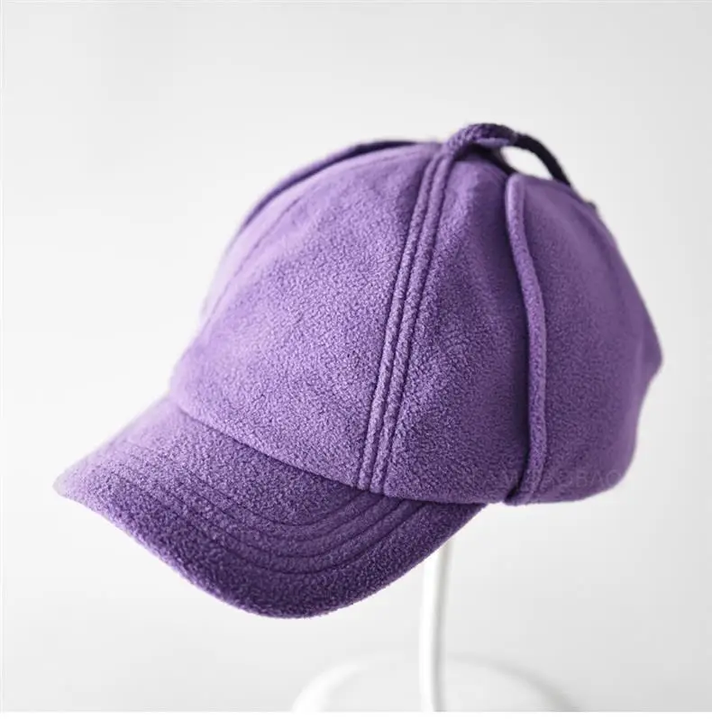 Warm Black Fleece Baseball Cap for Men Women — feature 11