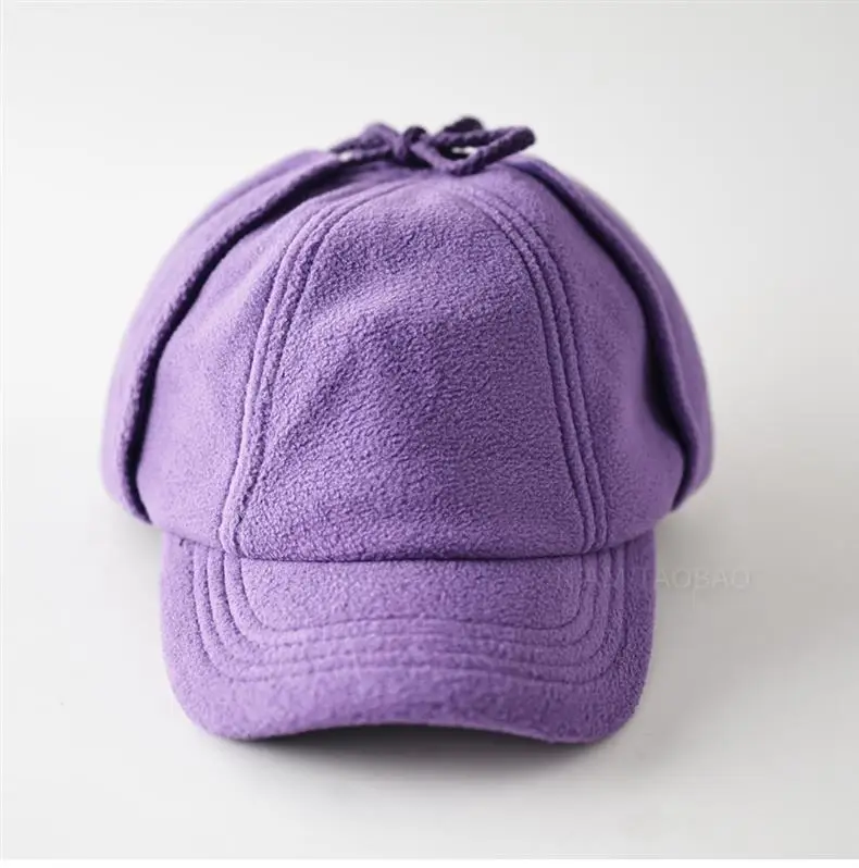 Warm Black Fleece Baseball Cap for Men Women — feature 3