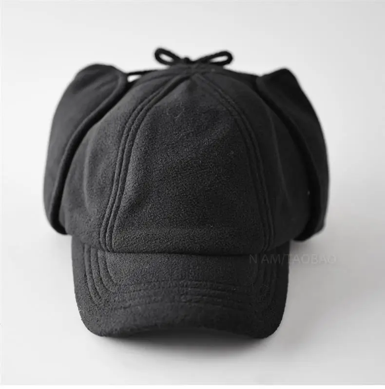 Warm Black Fleece Baseball Cap for Men Women — feature 4