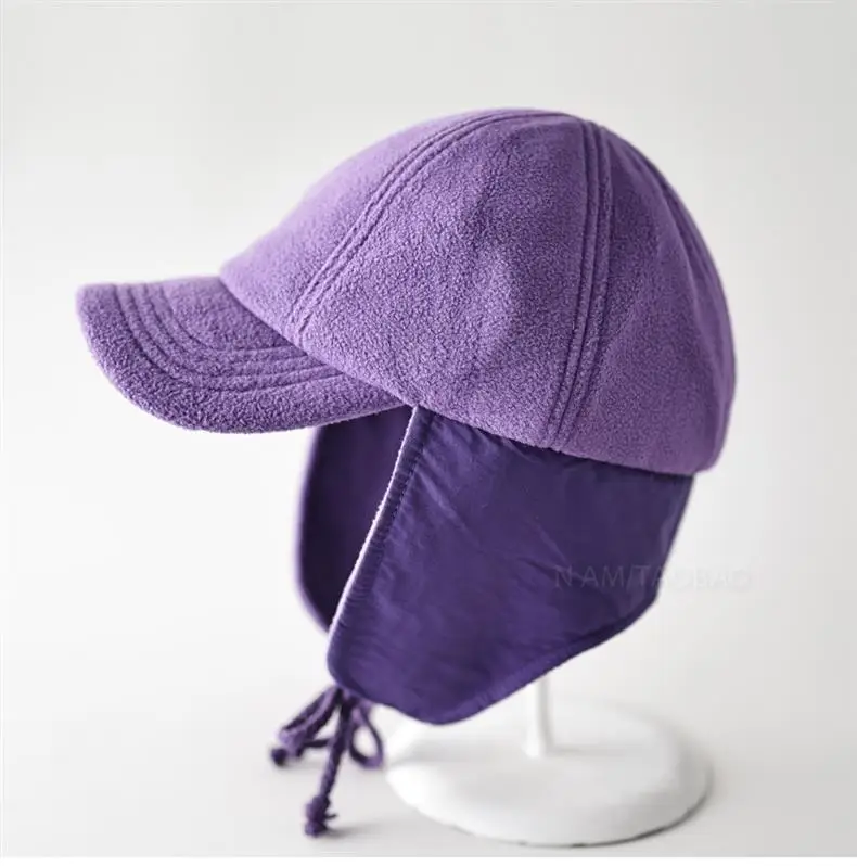 Warm Black Fleece Baseball Cap for Men Women — feature 8