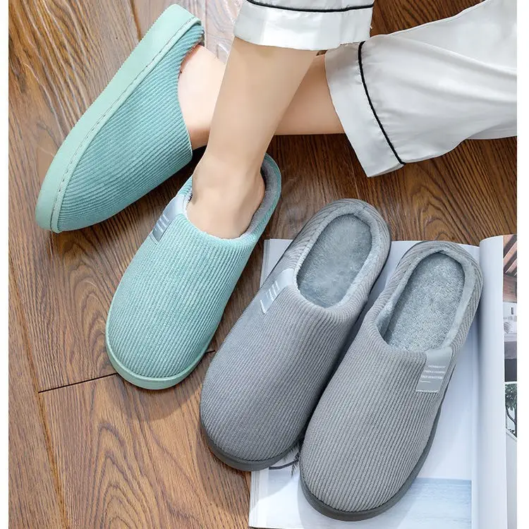 Cotton Slippers Wholesale Women's Autumn and Winter Couple Slippers Men's Winter Confinement Indoor Home Thick-Soled Home Warm Cotton Shoes