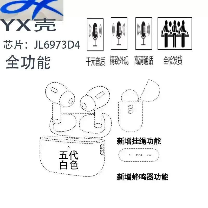 Original Huaqiangbei 7Th Generation New 4/5Th Generation Wireless Bluetooth Headset Semi-In-Ear High-Definition Noise Reduction Stereo Headset — feature 3