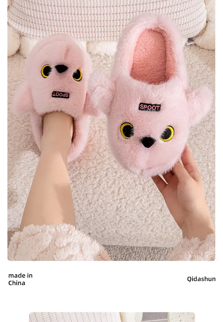 Cute Bear Design Cotton Slippers for Women — feature 14