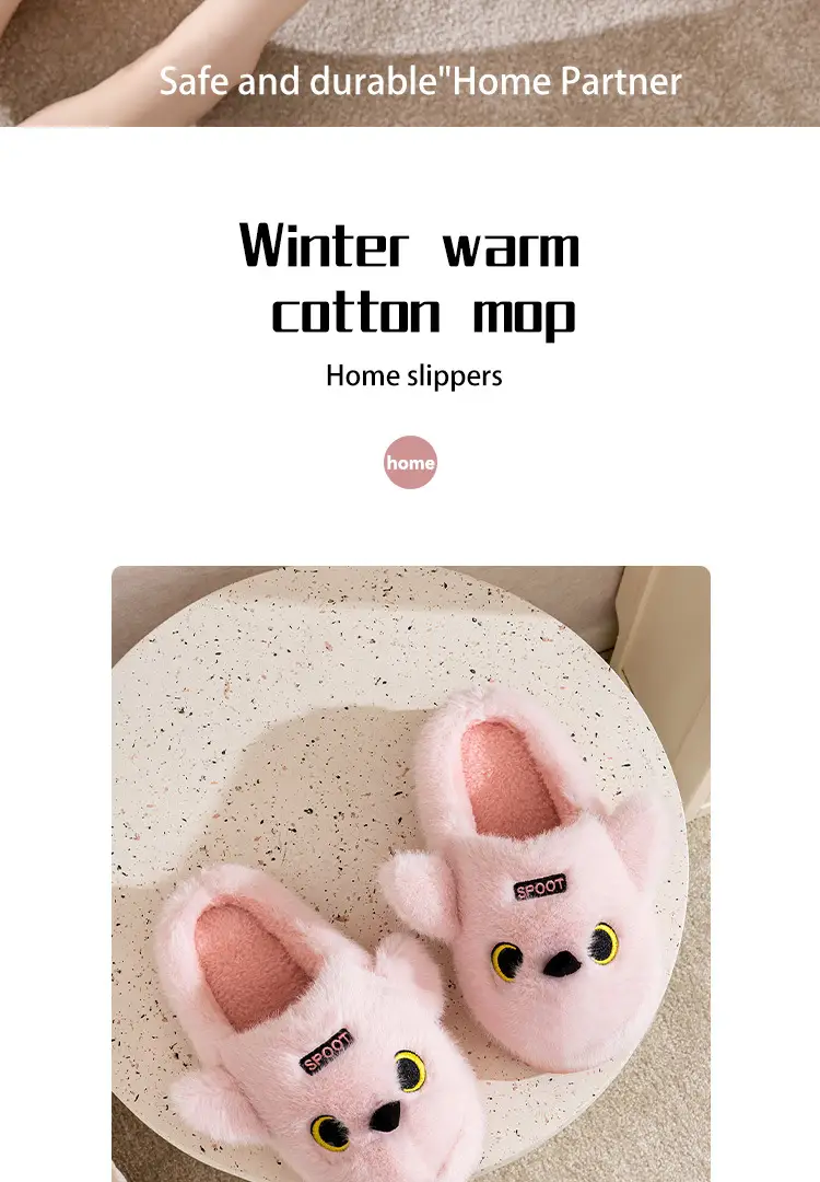 Cute Bear Design Cotton Slippers for Women — feature 2