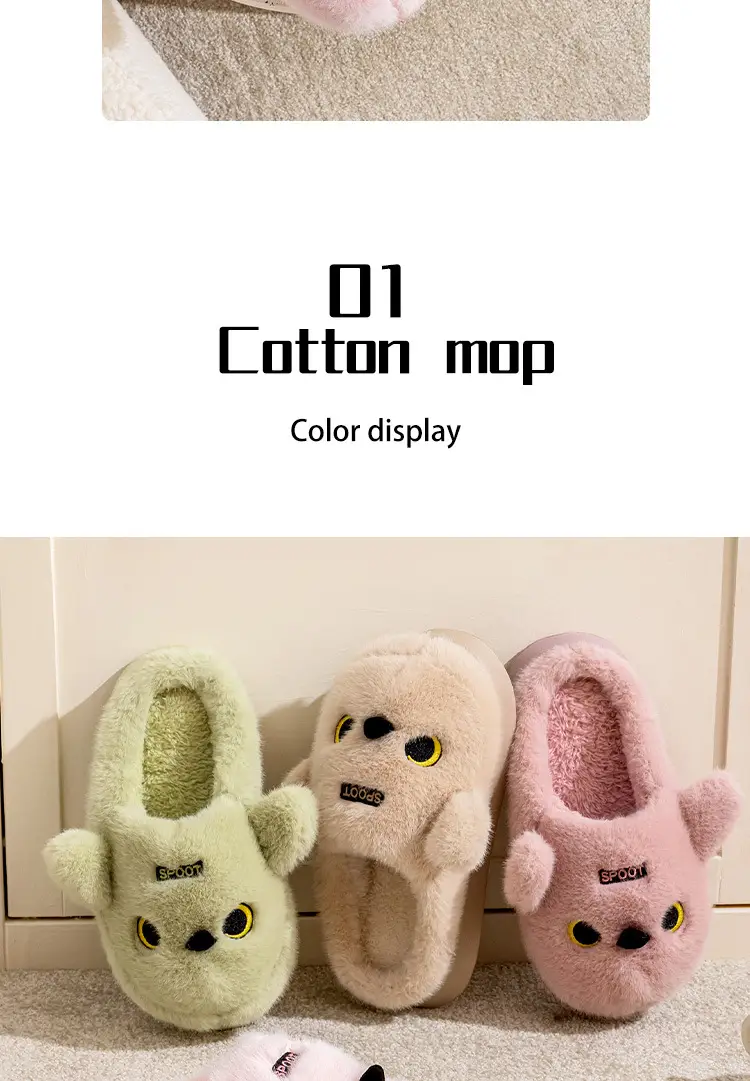 Cute Bear Design Cotton Slippers for Women — feature 3