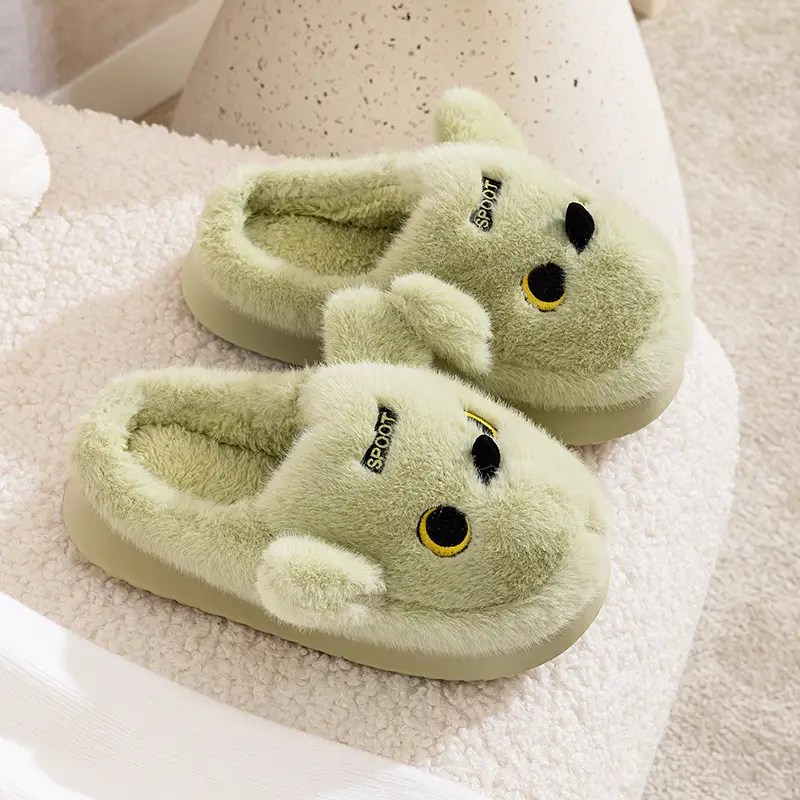 Cute Bear Design Cotton Slippers for Women - Image 3