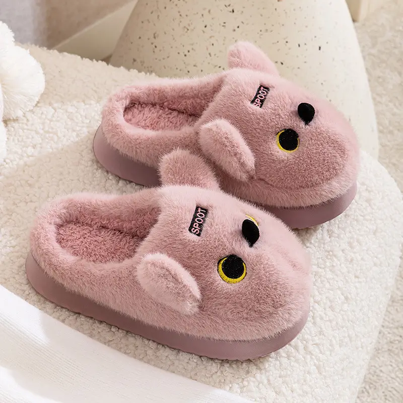 Cute Bear Design Cotton Slippers for Women - Image 4