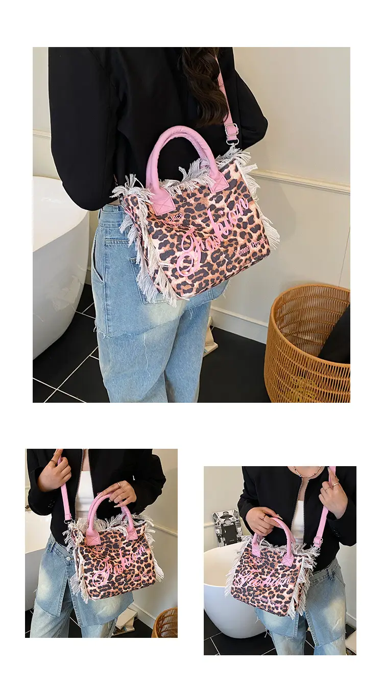 2025 Women's Tassel Beach Bag with "Fashion" Print — feature 10