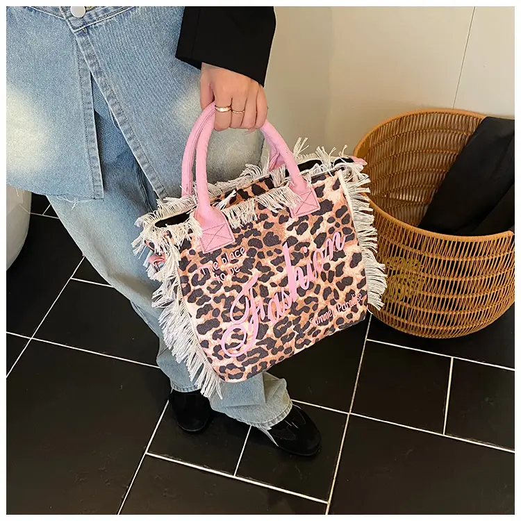 2025 Women's Tassel Beach Bag with "Fashion" Print — feature 18