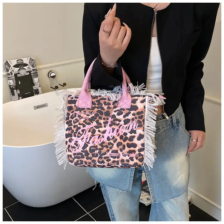 2025 Women's Tassel Beach Bag with "Fashion" Print — feature 19