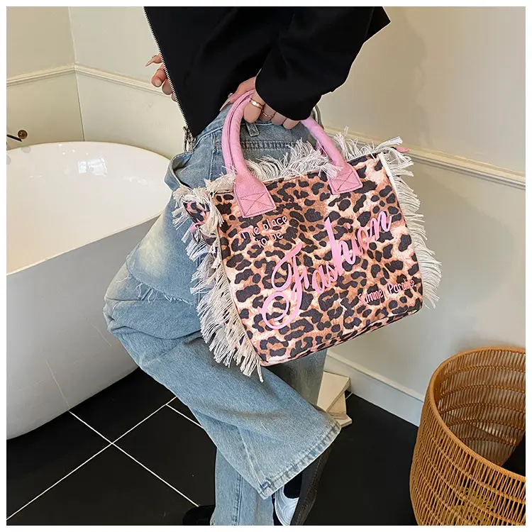 2025 Women's Tassel Beach Bag with "Fashion" Print — feature 20