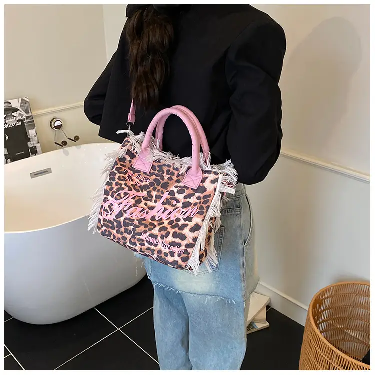 2025 Women's Tassel Beach Bag with "Fashion" Print — feature 21