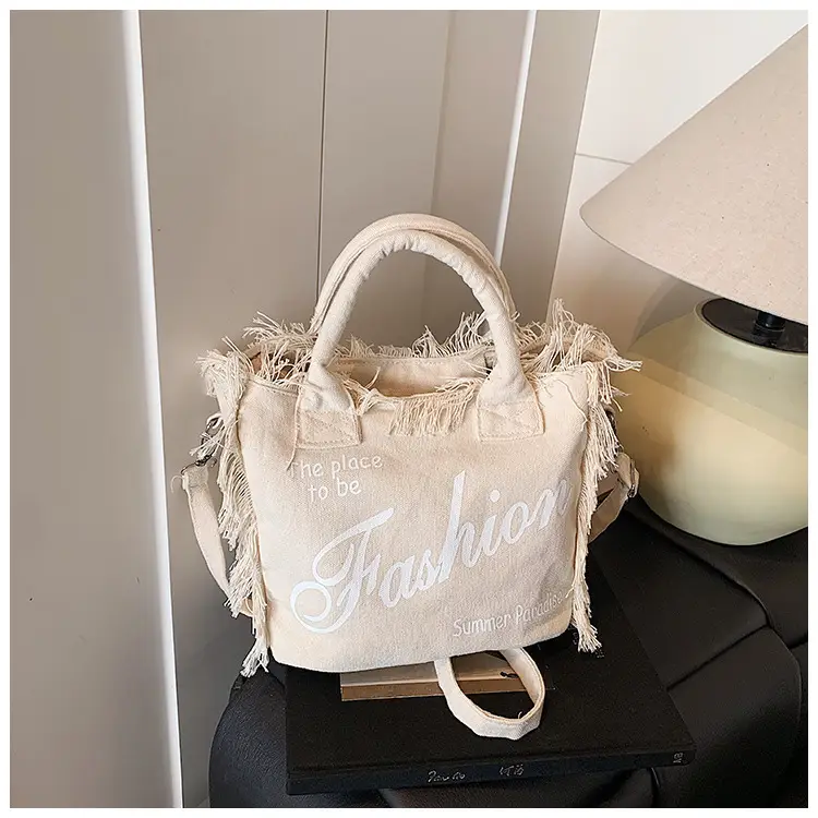 2025 Women's Tassel Beach Bag with "Fashion" Print — feature 23