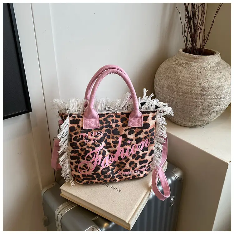 2025 Women's Tassel Beach Bag with "Fashion" Print — feature 24