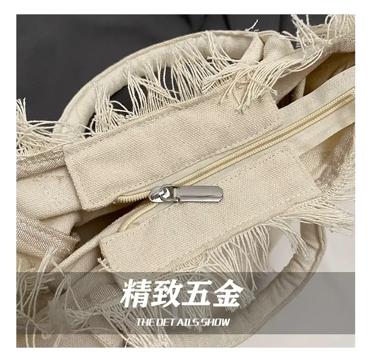 2025 Women's Tassel Beach Bag with "Fashion" Print — feature 6