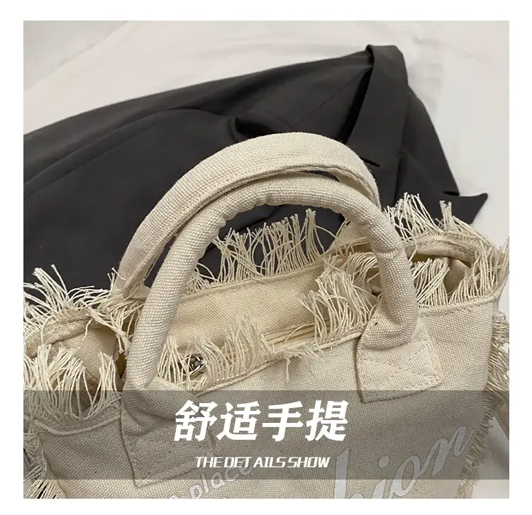 2025 Women's Tassel Beach Bag with "Fashion" Print — feature 8