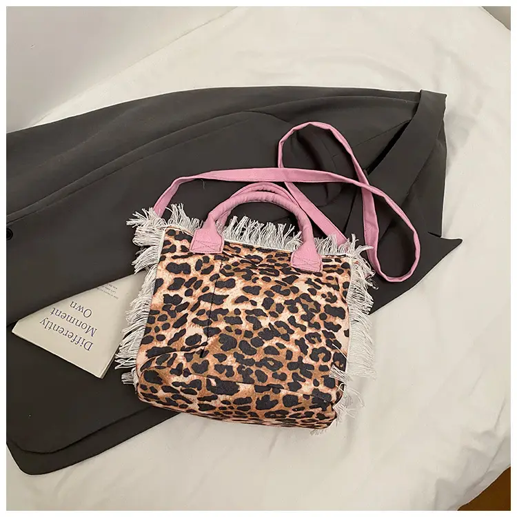 2025 Women's Tassel Beach Bag with "Fashion" Print
